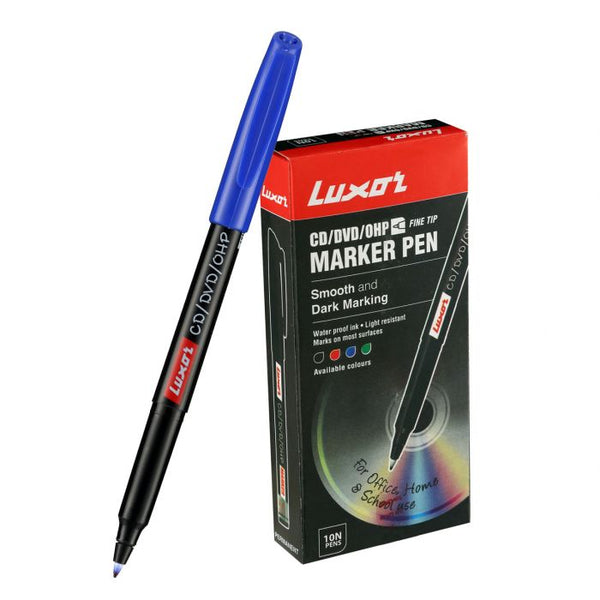 Luxor Cd/Dvd/Ohp Marker - Blue - Box O 10