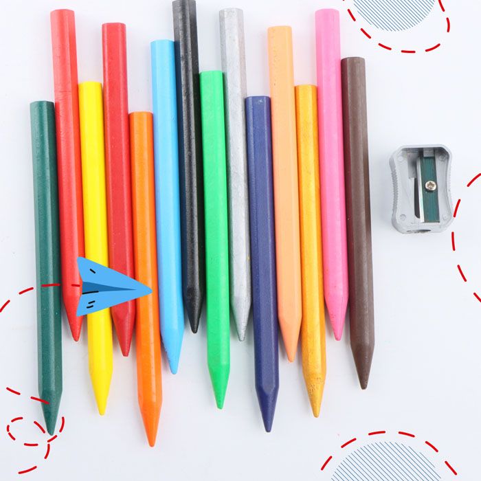 Luxor Doodles Extra Long Plastic Crayons - Assorted Colors With Free Sharpener - Long-Lasting & Vibrant Coloring Fun For Kids