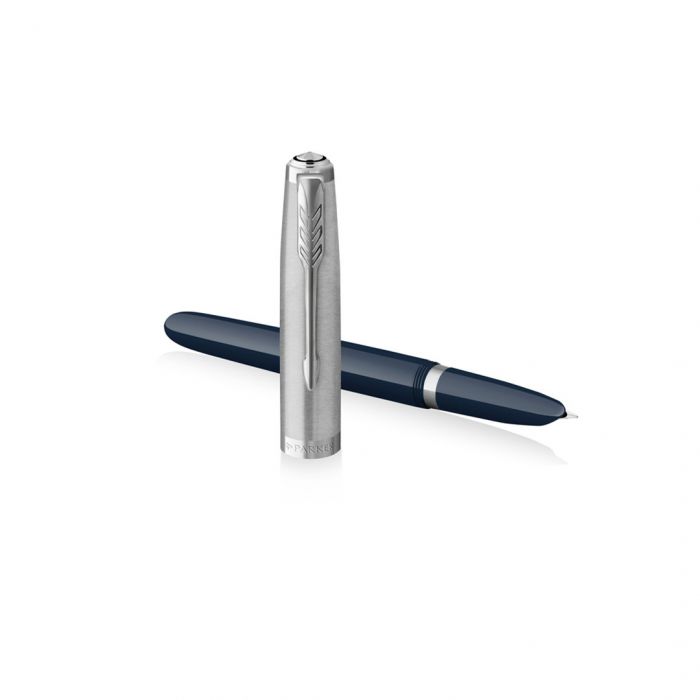 PARKER 51 MIDNIGHT BLUE CHROME TRIM FOUNTAIN PEN (FINE TRIM)