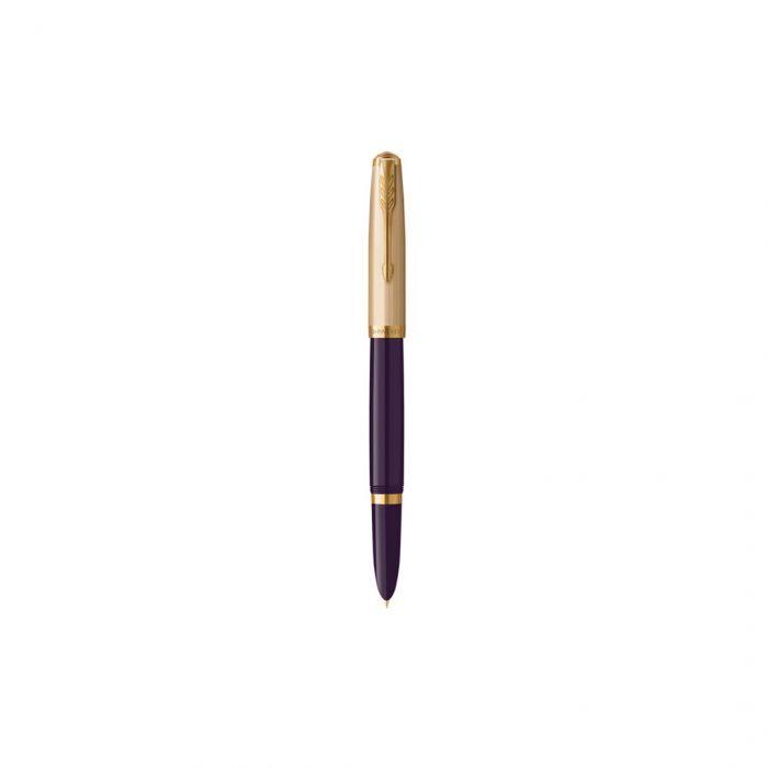 PARKER 51  DELUXE PLUM GOLD TRIM FOUNTAIN PEN (FINE TRIM)