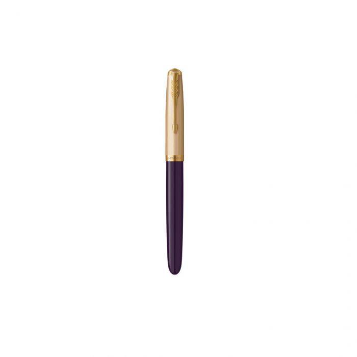 PARKER 51  DELUXE PLUM GOLD TRIM FOUNTAIN PEN (FINE TRIM)