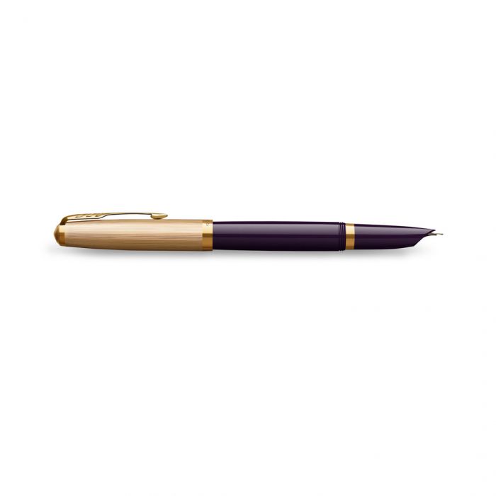 PARKER 51  DELUXE PLUM GOLD TRIM FOUNTAIN PEN (FINE TRIM)