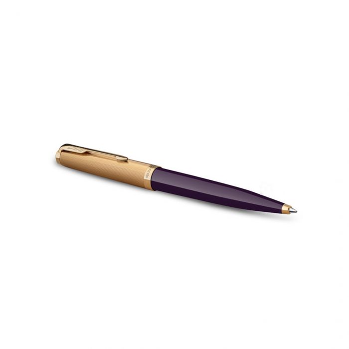 PARKER 51  DELUXE PLUM GOLD TRIM BALL PEN