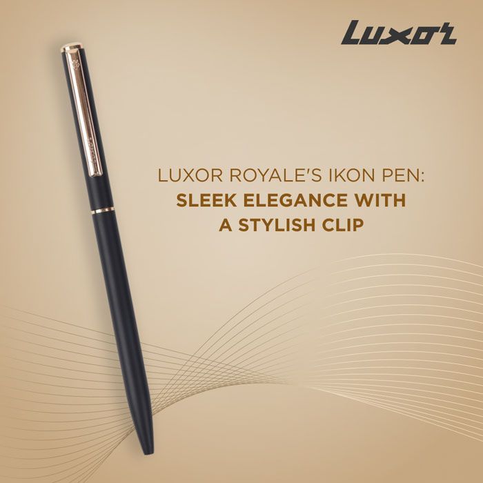 Luxor Royale Ikon Matte Black body Gold trim Ball Pen