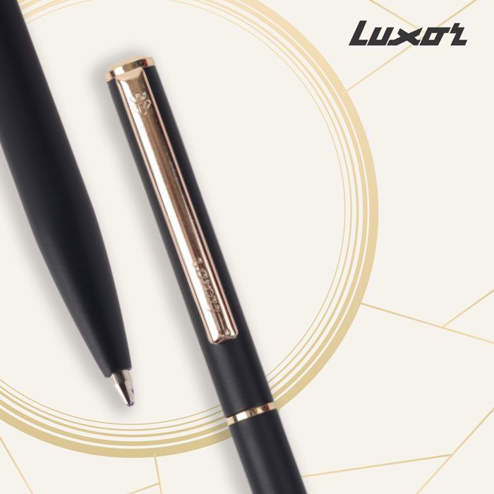 Luxor Royale Ikon Matte Black body Gold trim Ball Pen