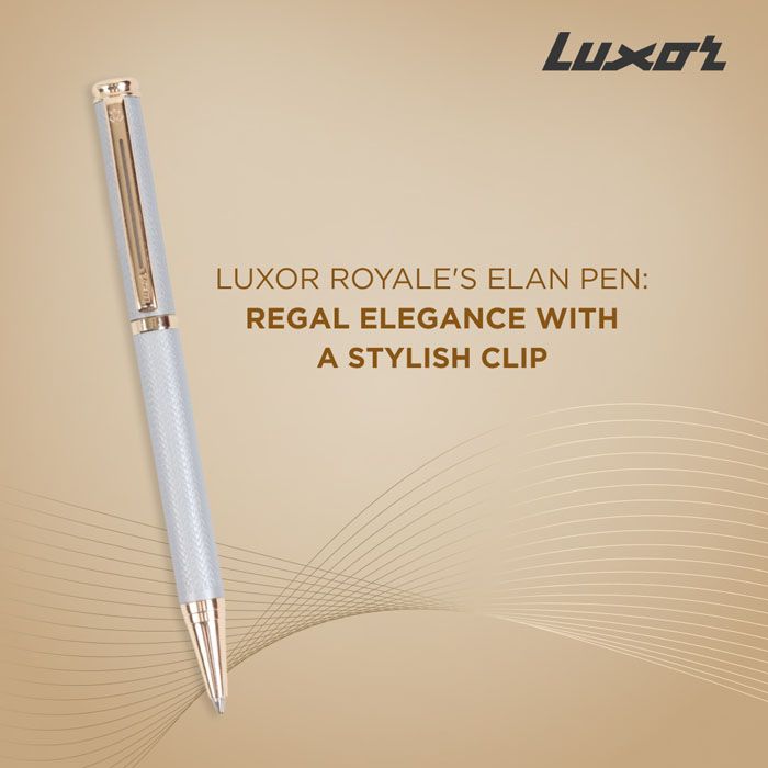 Luxor Royale Elan Silver textured Body Gold Trim Ball Pen