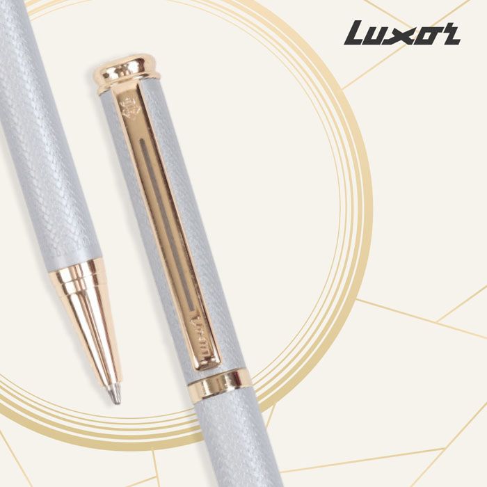 Luxor Royale Elan Silver textured Body Gold Trim Ball Pen