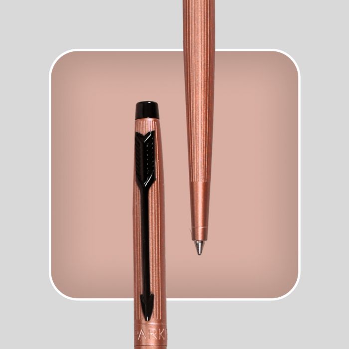 Parker Insignia Rose Gold Black Metal Trim Ball Pen