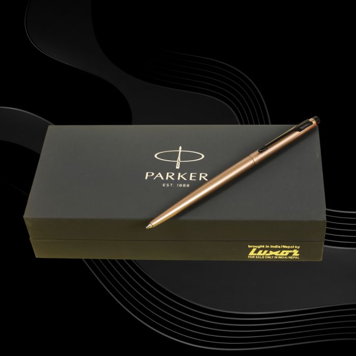 Parker Insignia Rose Gold Black Metal Trim Ball Pen