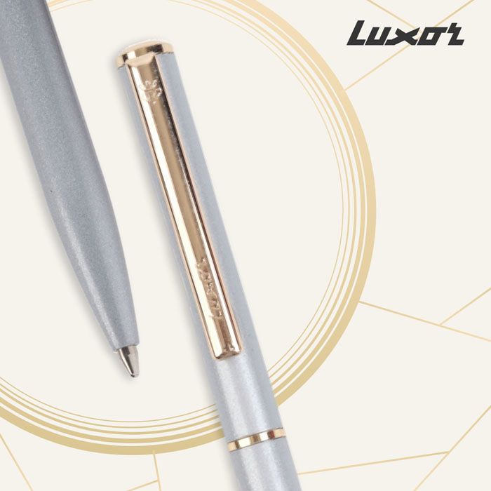 Luxor Royale Ikon Shiny Silver body Gold Trim Ball Pen