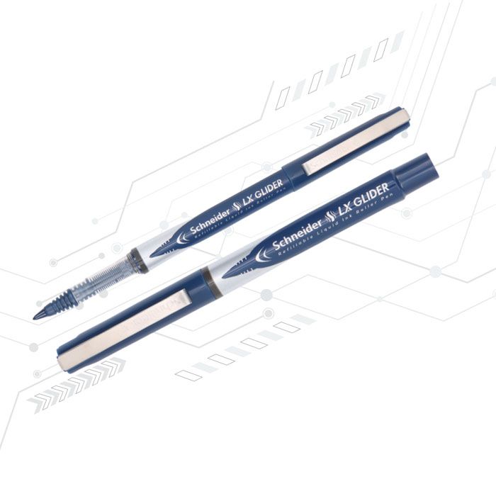 Luxor Schneider LX Glider, Pack Of 2, 1 Black & 1 Blue, Easy Gliding Hybrid Tip, German Technology, Best For Professionals & Fully Reliable