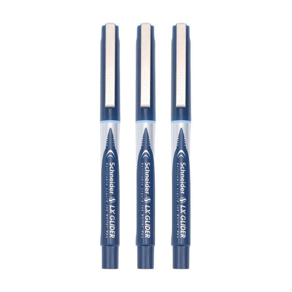 Luxor Schneider LX Glider, Pack Of 3, Ink - Blue, Easy Gliding Hybrid Tip, German Technology, Best For Professionals & Fully Reliable