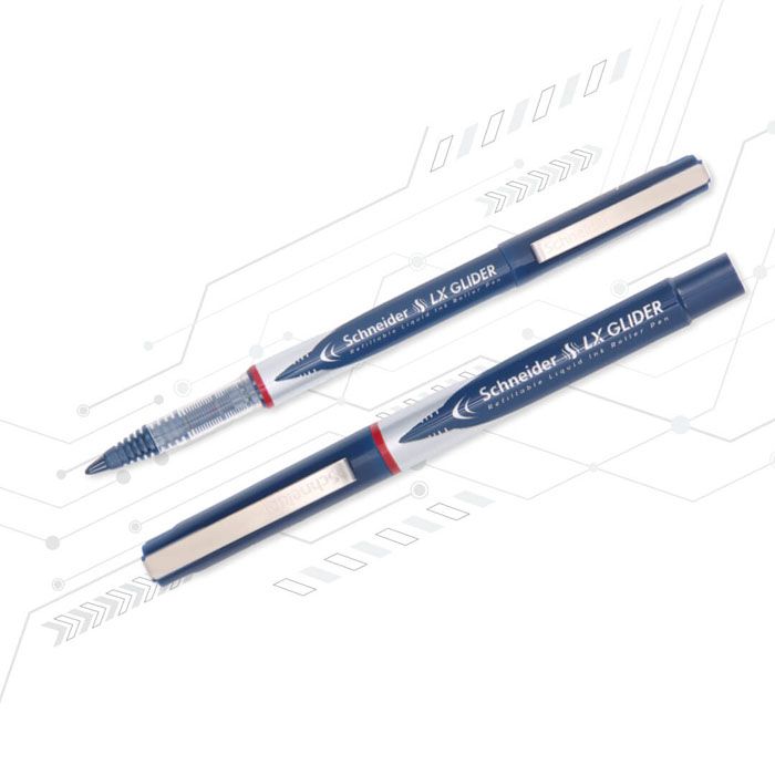Luxor Schneider Glider, Pack Of 3, Ink - 1 Blue, 1 Black & 1 Red, Easy Gliding Hybrid Tip, German Technology, Best For Professionals & Fully Reliable