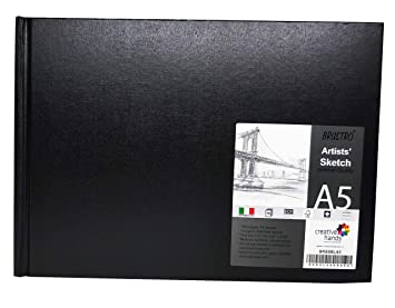 Brustro Artists’ Sketch Book Stitched Bound A5 Landscape (110 GSM, 156 Pages Acid Free)