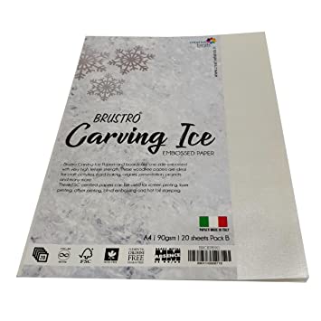 BRUSTRO Carving ICE Embossed Paper A4 Pack B 90 GSM