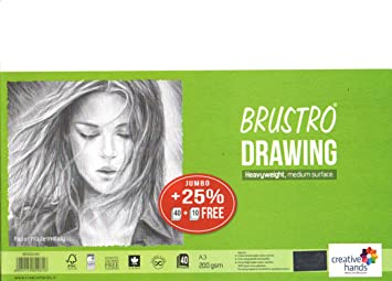 Brustro Artists' Drawing Paper 200gsm Jumbo - A3 (50 Sheets)