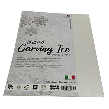 BRUSTRO Carving ICE Embossed Paper A4 Pack A 90GSM