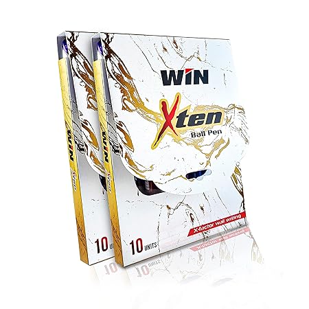 WIN X-Ten Ball Pens | 10 Blue Ink Pens | Pens for Writing | Stationary Items | Comfortable Grip | 0.7 mm Tip | Pens for Students | Long Lasting Pens | Perfect Pens for Exams