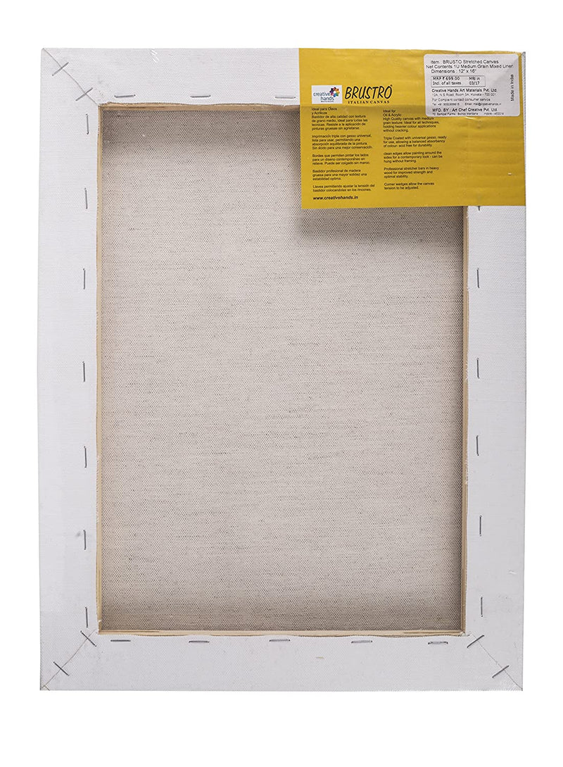 Brustro Stretched Canvas Mixed Linen 12"X16"