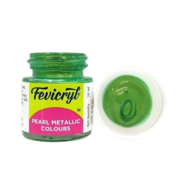 FEVICRYL FABRIC ACRYLIC PEARL COLOUR 10ML- 304 PEARL GREEN, Pack of 2