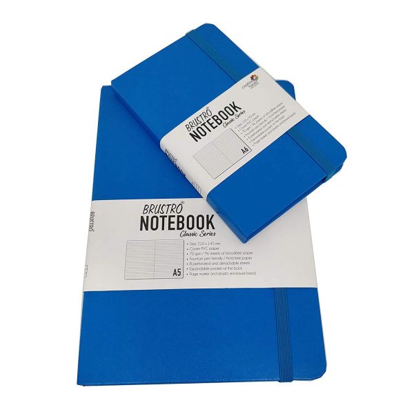 BRUSTRO NOTEBOOK CLASSIC SERIES TWIN PACK A5+ A6 BLUE