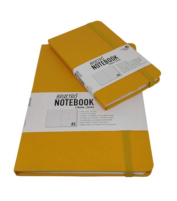 BRUSTRO NOTEBOOK CLASSIC SERIES TWIN PACK A5+ A6 YELLOW