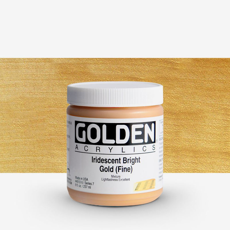 Golden Heavy Body Acrylic Paints 236ML Irisdescent Bright Gold (Fine)