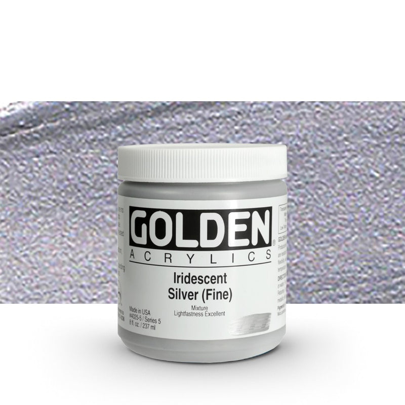 Golden Heavy Body Acrylic Paints 236ML Irisdescent Silver (Fine)