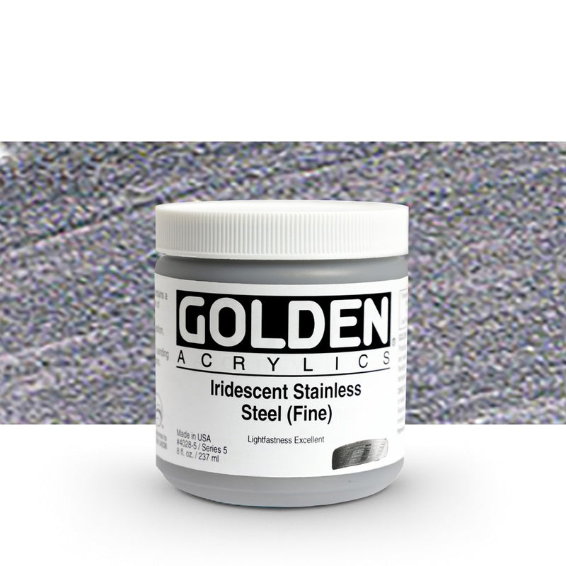 Golden Heavy Body Acrylic Paints 236ML Irisdescent Stainless Steel (Fine)