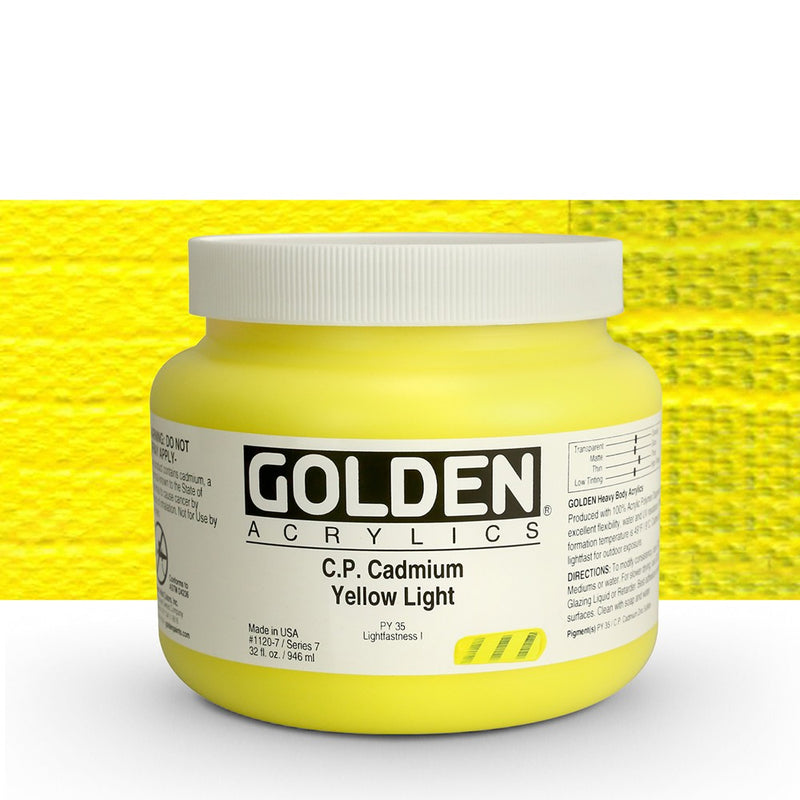 Golden Heavy Body Acrylic Paints 946ML C.P. Cadmium Yellow Light