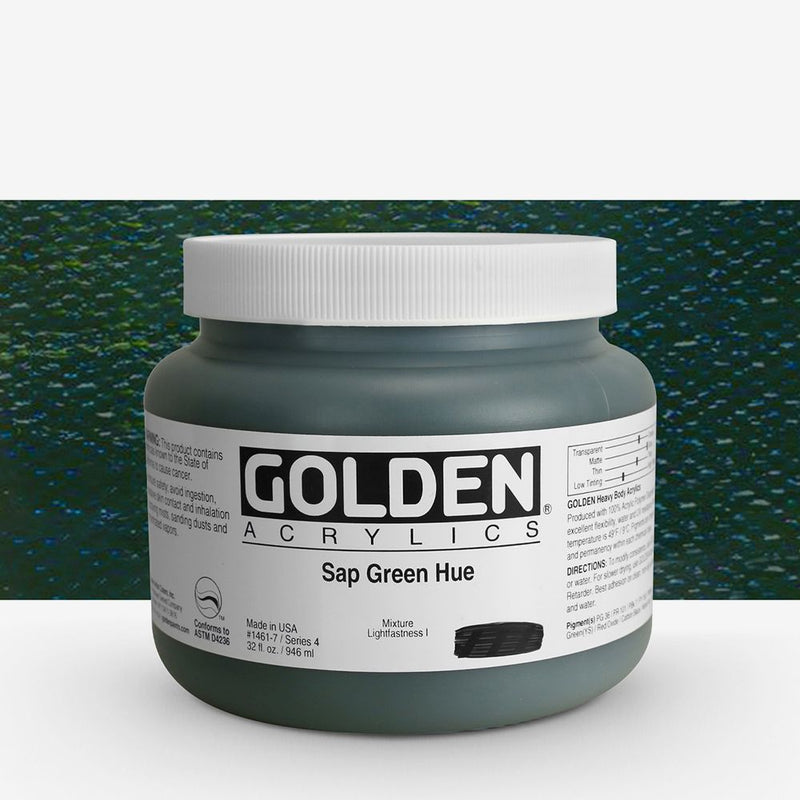 Golden Heavy Body Acrylic Paints 946ML Sap Green Hue