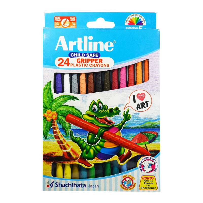 Artline Gripped Plastic Crayons Pack Of 24