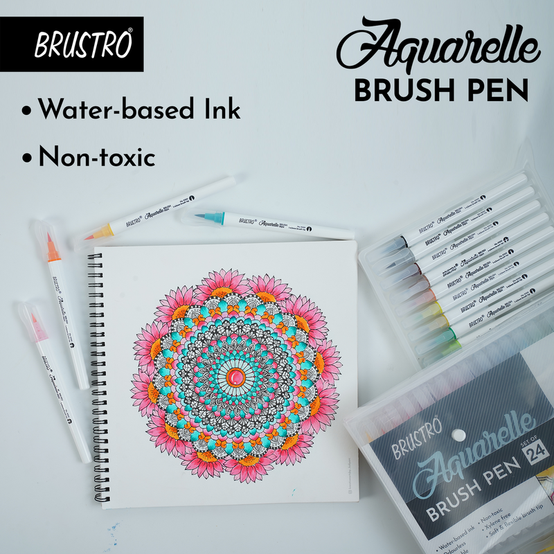 Brustro Aquarelle Watercolour Brush Pen Set of 24