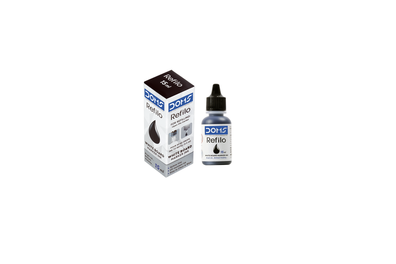 DOMS REFILO WHITE BOARD MARKER INK BLACK 15 ML (PACK OF 2)