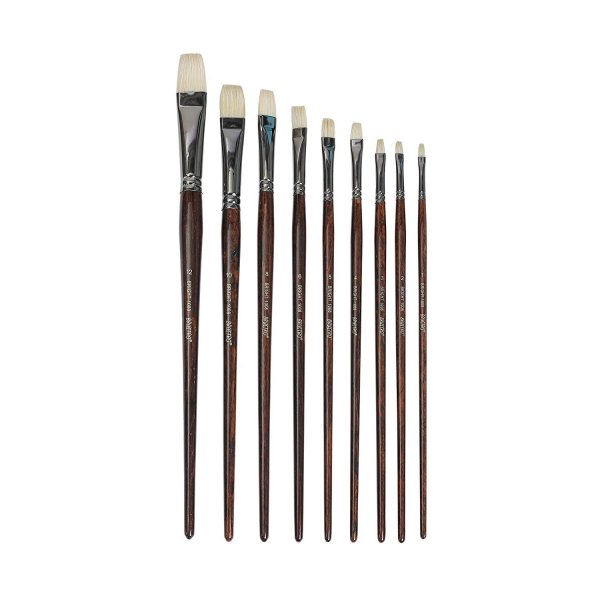 Brustro Artists Bristlewhite Bright Brush Series 1008 Set of 9