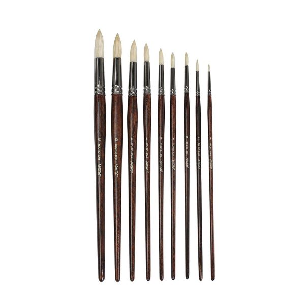 Brustro Artists Bristlewhite Round Brush Series 1008 Set of 9