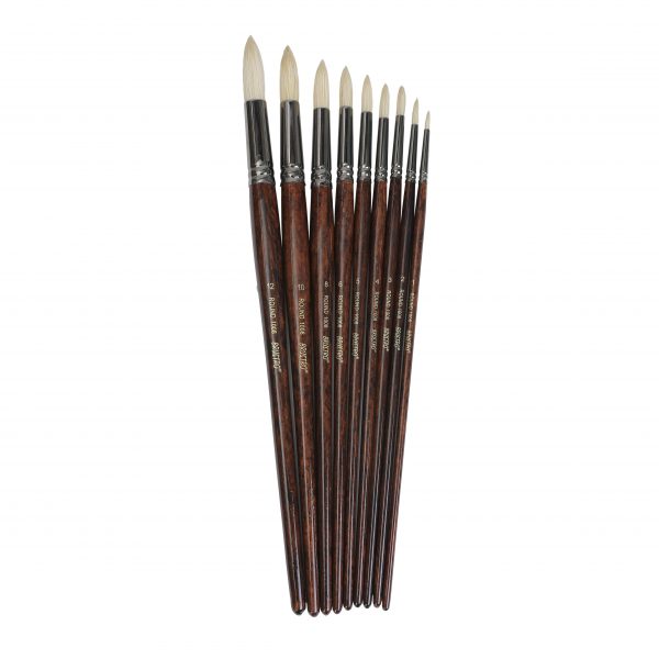 Brustro Artists Bristlewhite Round Brush Series 1008 Set of 9