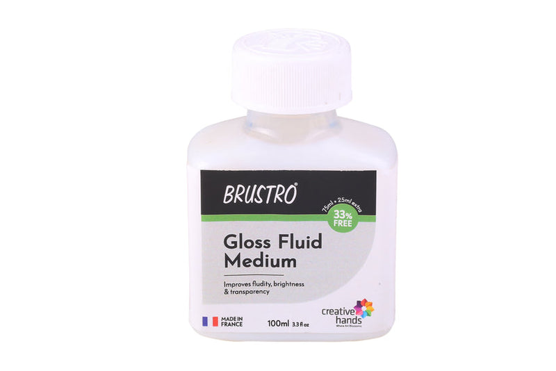 Brustro Professional Gloss Fluid Medium 100ml (75ml + 25ml Free)