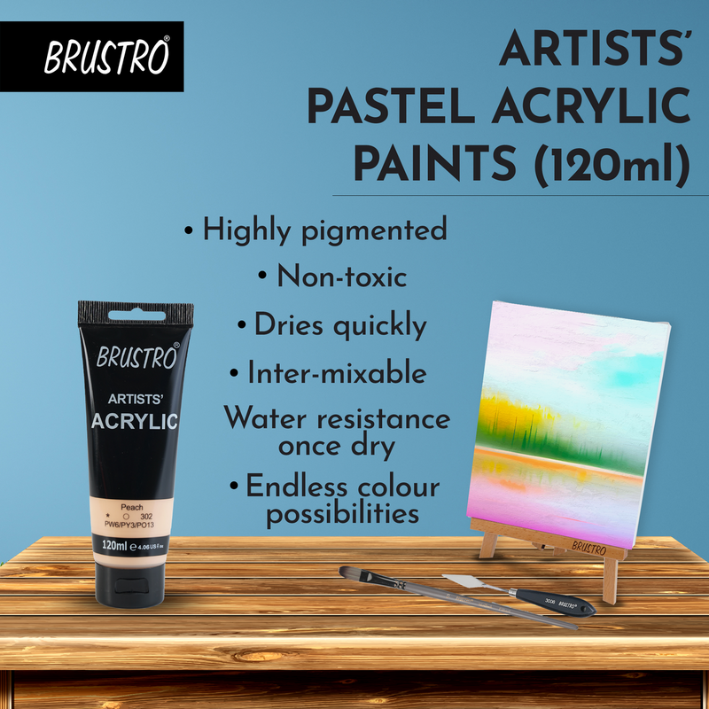 BRUSTRO Artists Acrylic 120ml Peach (Pastel Tone)