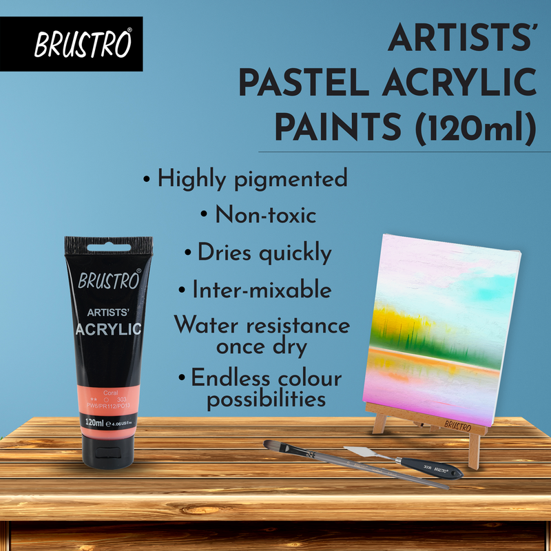 BRUSTRO Artists Acrylic 120ml Coral (Pastel Tone)