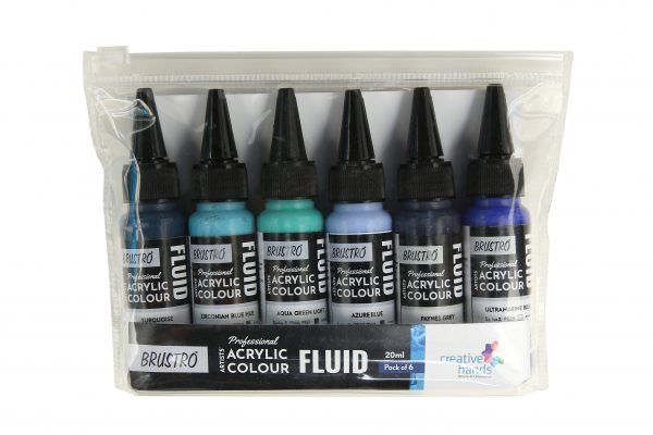 Brustro Professional Artists’ Fluid Acrylic 20 ml Beyond The Blues (Pack of 6)