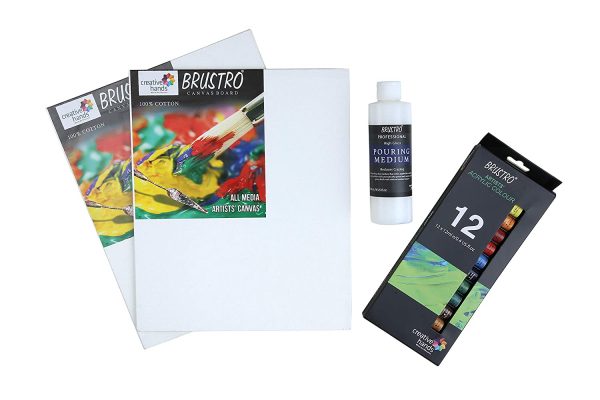 Brustro Pouring Medium Fluid Art Kit