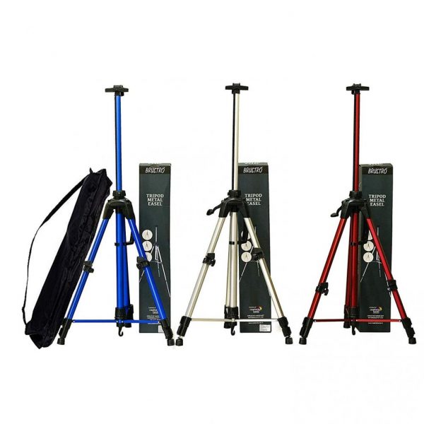 Brustro Artists’ Pro Art Tripod Metal Folding Easel (Metallic Red Color)