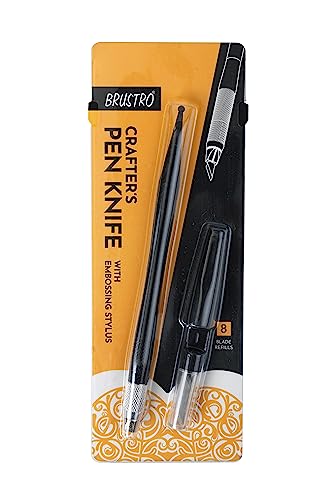 Brustro Crafter Pen Knife with Embossing Stylus 8 Blade refills included