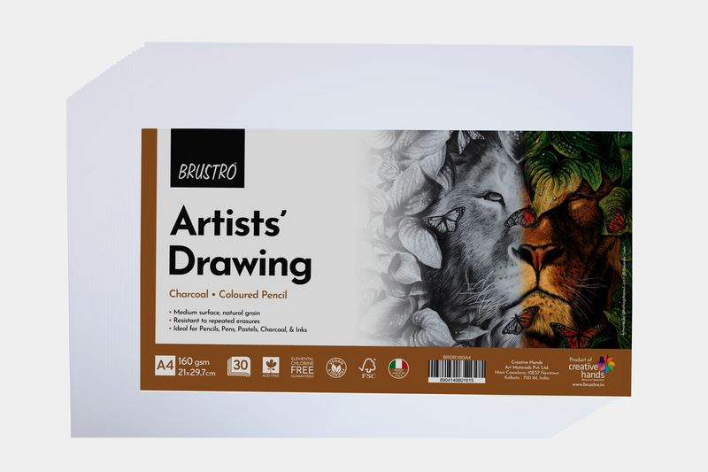 Brustro Artists Drawing Paper 160 GSM A5 Size, Pack of 60 Sheets