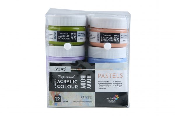 Professional Artists’ HEAVYBODY Acrylic Paint Packs – 50ML Pack of 12 – Pastels