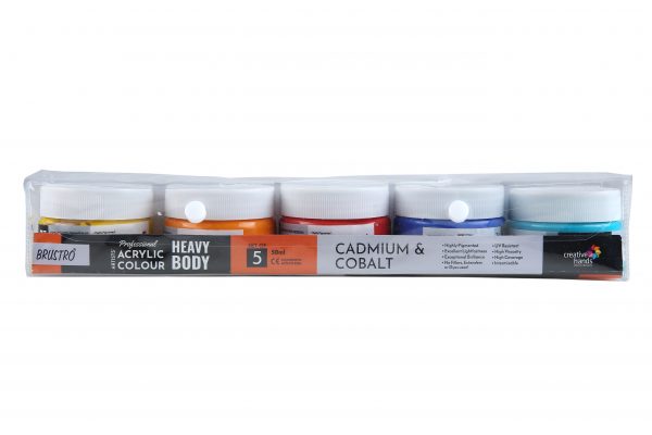 Professional Artists’ HEAVYBODY Acrylic Paint Packs – 50ML Pack of 5 – Cadmium & Cobalts