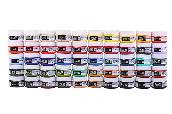 BRUSTRO Professional Artists’ HEAVYBODY Acrylic Paint Packs – 50ML Pack of 50 – Regular Shades