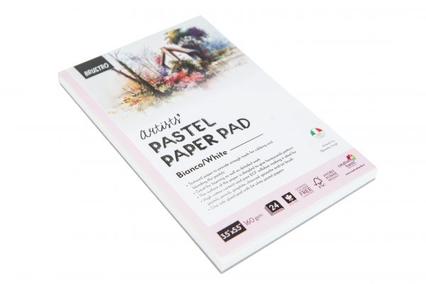 Brustro Artists' Pastel Paper Pad of 24 Sheets (160 GSM), Colour - White, Size - 3.5 X 5.5"