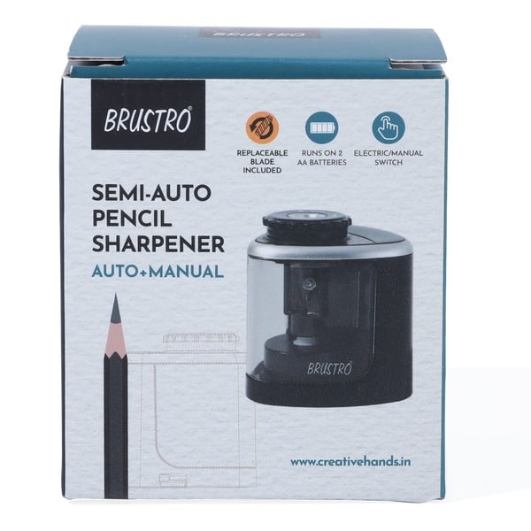 Brustro Semi-auto Pencil Sharpener (Battery + manual)